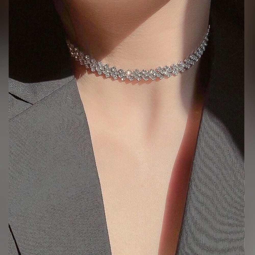 New Vintage Style Crystal Rhinestone Choker Necklace - Picture 11 of 16